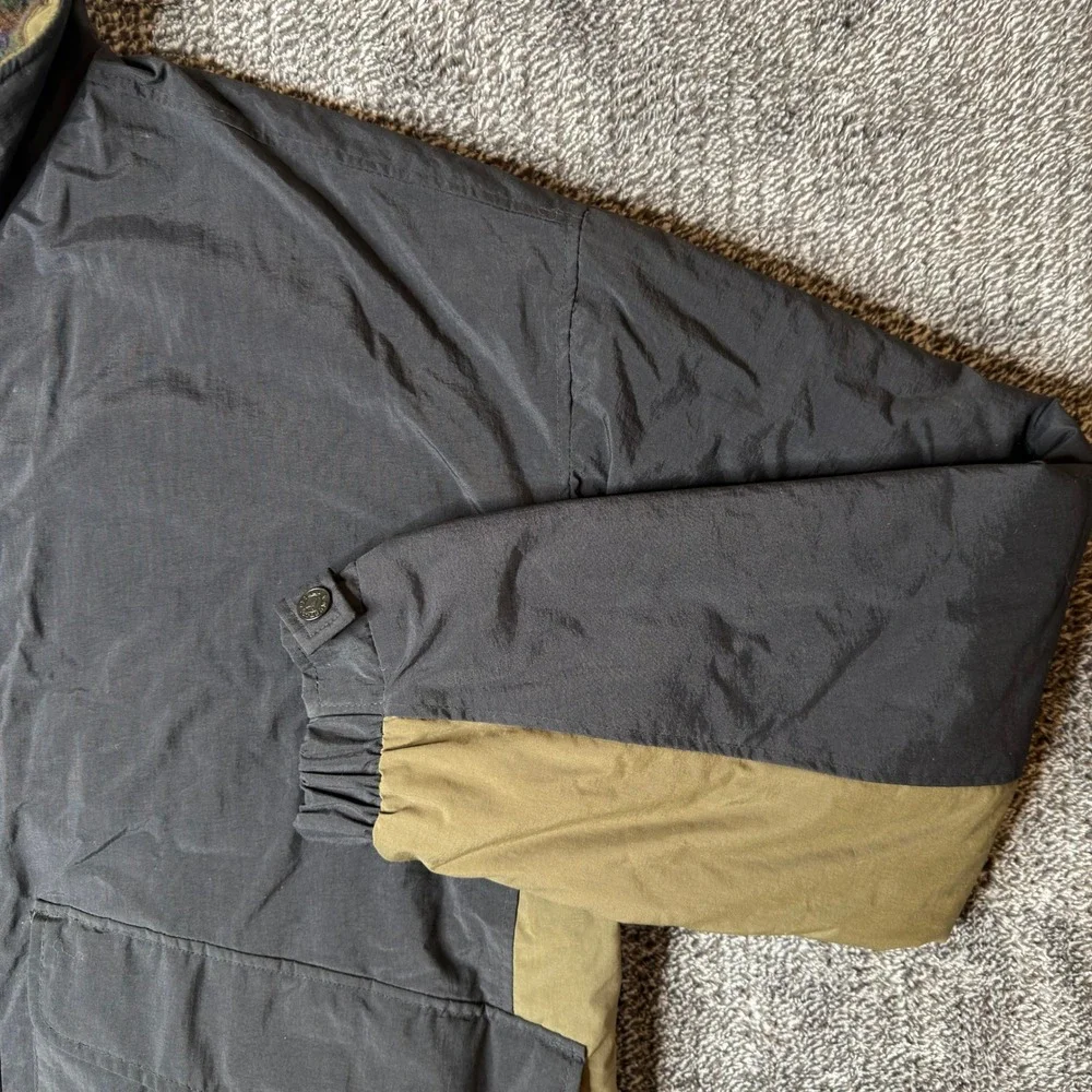 Field and Stream Vintage Mens 2XLT Tall Colorblock Jacket Black Olive Green Zip